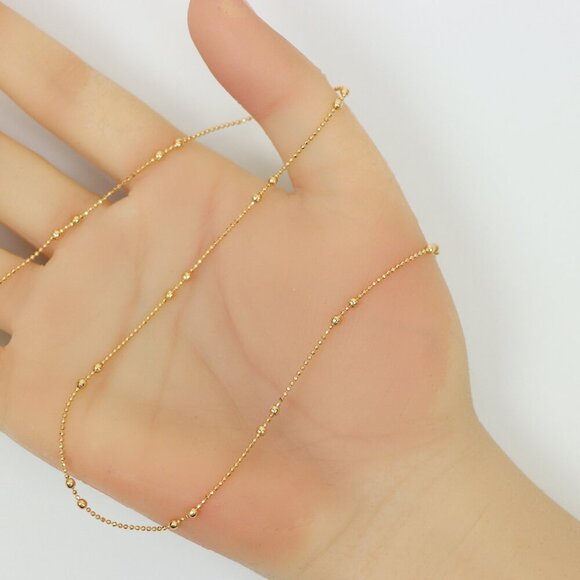 "Rose Gold Beaded Necklace for Women, Elegant Look, XPNL0179 - Picture 5 of 12